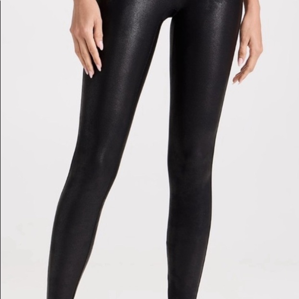 Spanx black Faux leather leggings. Size S